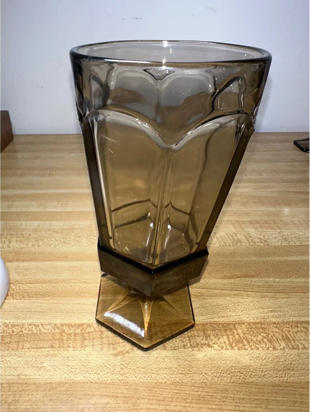 Vintage Fostoria Virginia Brown Water Goblet Glass Set of 3